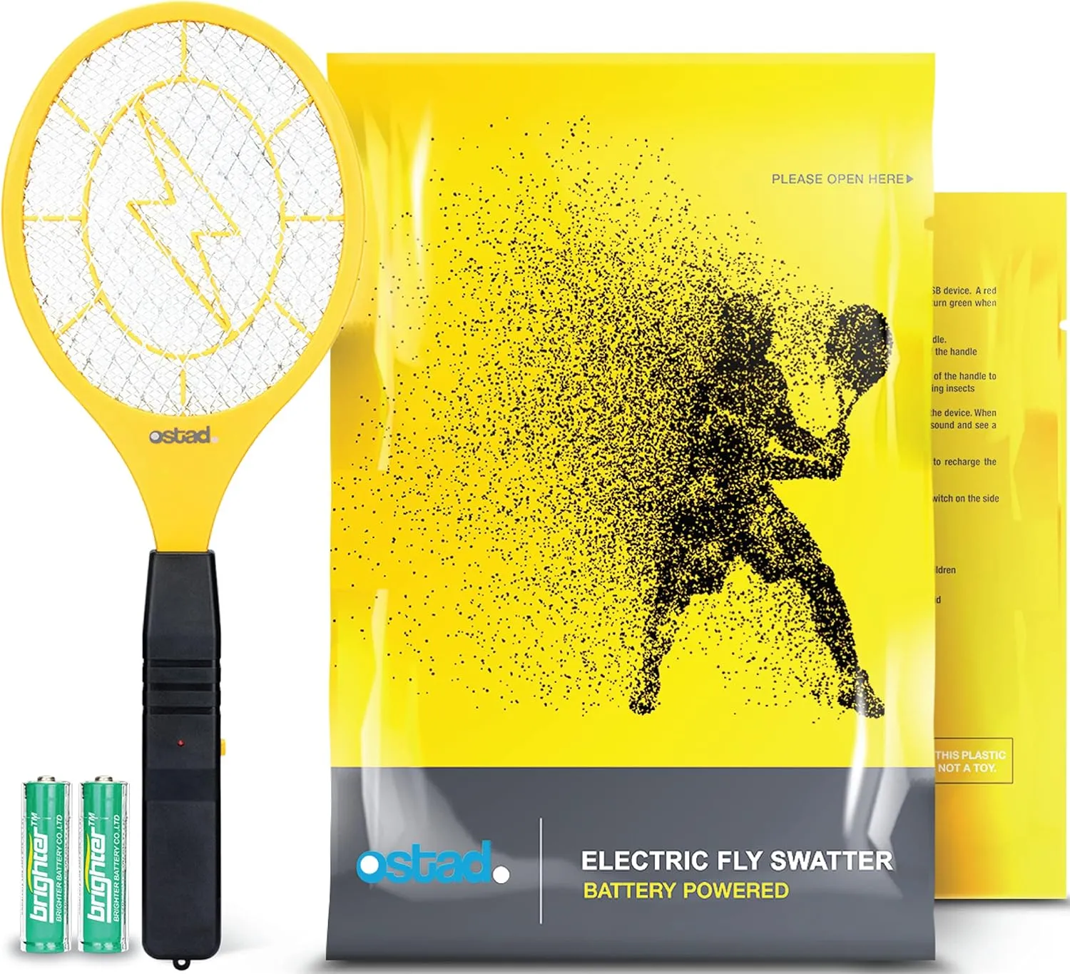 Electric Fly Swatter Racket - Indoor Bug Zapper for Home, Fly Zapper, Mosquito Killer, Gnat Control, Pest Insect Catcher, Fly Swatter & Bug Zapper Outdoor, Indoor Mosquito Zapper