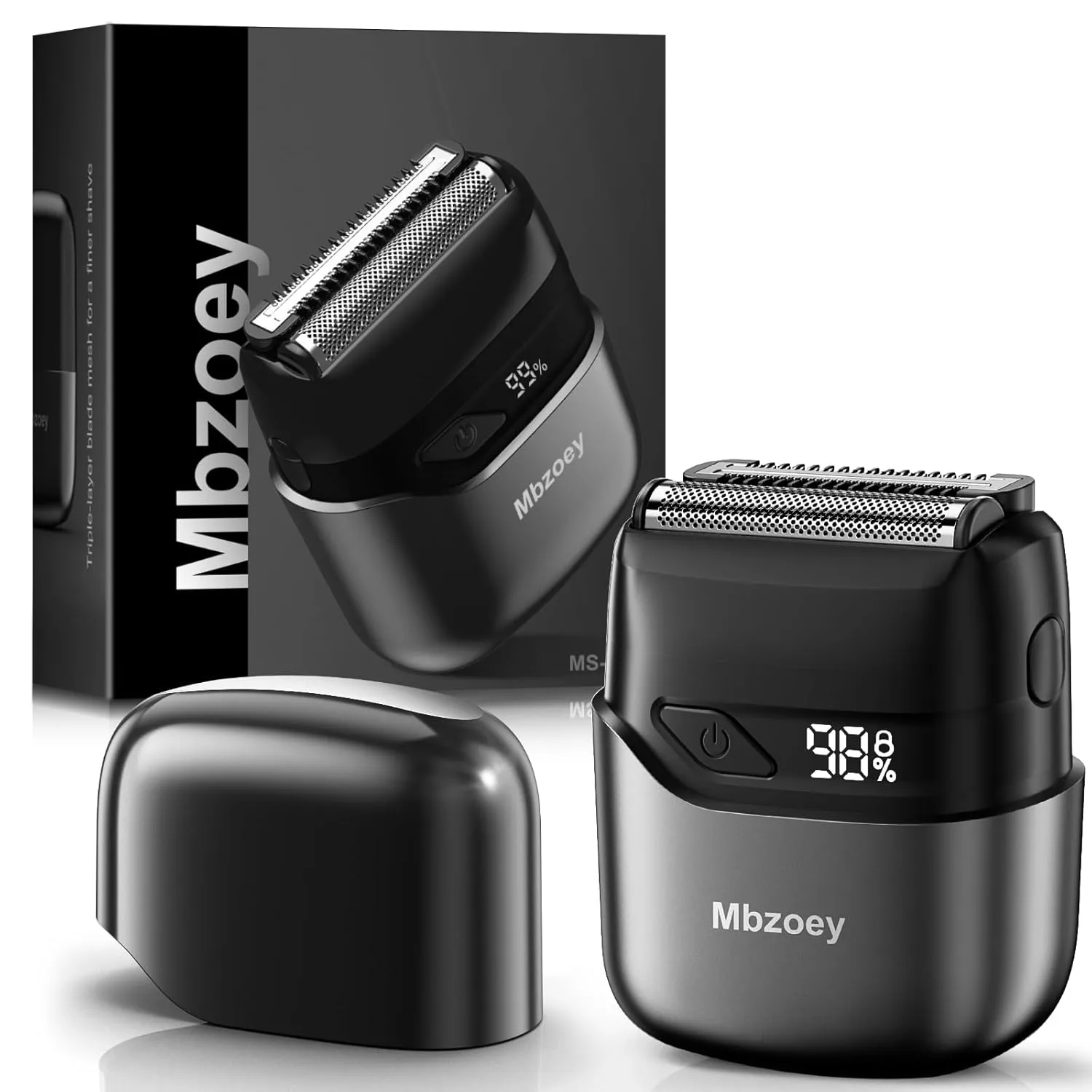 Electric Foil Shavers for Men: Mini Electric Razor for Face - IPX7 Waterproof Cordless Razor with LED Display & Fast Charge - Micro-Comb Technology & Precision Blades