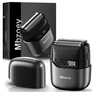Electric Foil Shavers for Men: Mini Electric Razor for Face - IPX7 Waterproof Cordless Razor with LED Display & Fast Charge - Micro-Comb Technology & Precision Blades