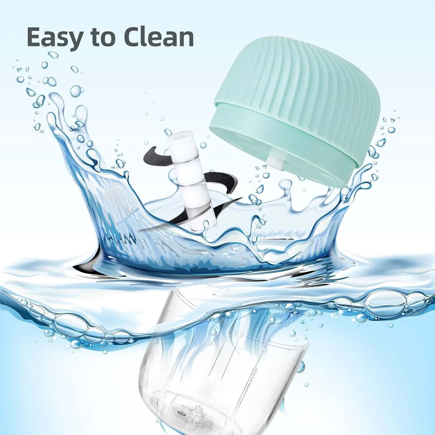Electric Garlic Chopper, Portable Veggie Chopper, 350ML Garlic Grinder Masher Onion Cutter, Blender to Vegetable, Cordless Food Processor for Ginger, Chili, Fruit, Meat, Spices, Beans, etc(Green)