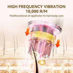 Electric Hair Oil Applicator and Scalp Massager 2 in 1, Latest Scalp Applicator for ALL Hair Essential Oil Serum, Electric Quantitative Liquid Dispensing Brush Handheld Dispenser Comb
