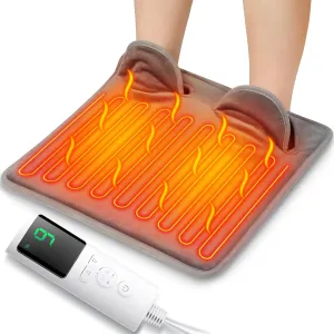 Electric Heated Foot Warmer for Men and Women, Feet Heating Pads Electric Feet Warmer with LCD Display & 9 Temperature Setting, Heated Foot Warmers for Under Desk, Office,Home