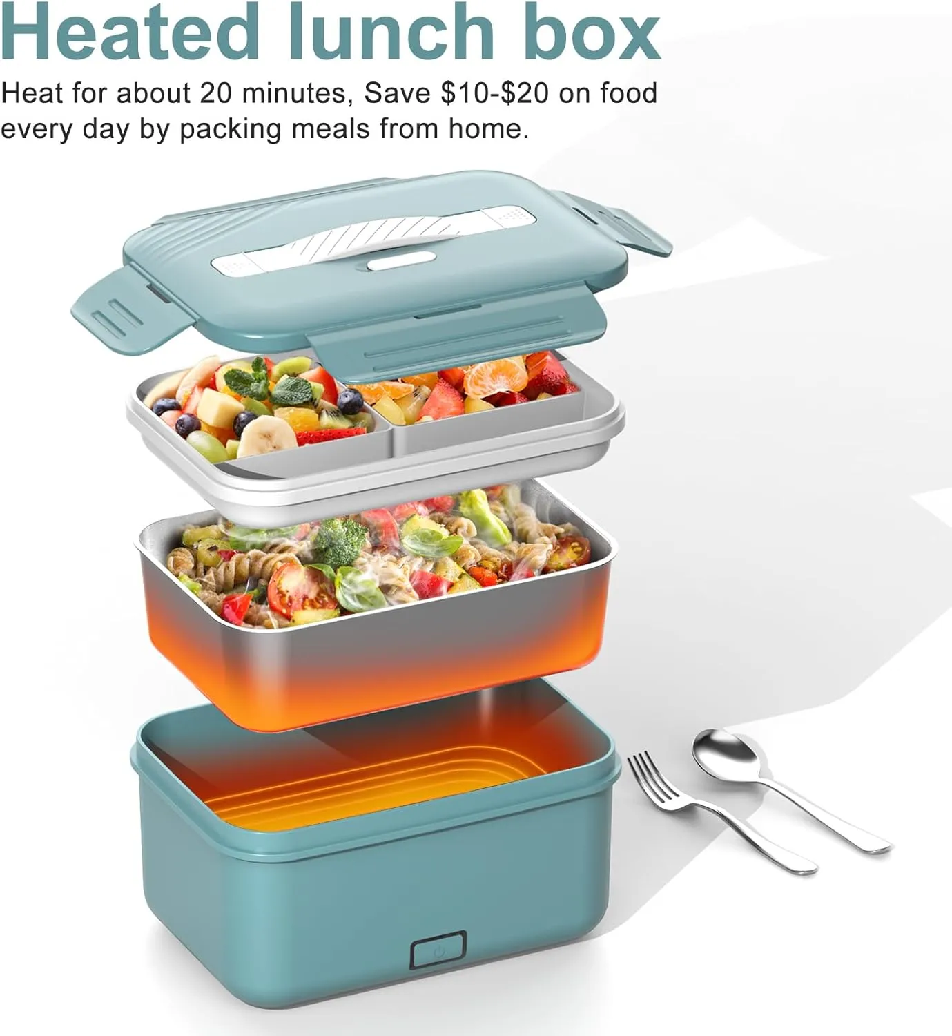 Electric Heated Lunch Box for Car, Truck, Home – 1.8L 100W Portable Food Warmer with 12V/24V/110V/220V Plug – Stainless Steel Leakproof Container – Hot Meal Solution for Work, Travel, Jobsite, Camping