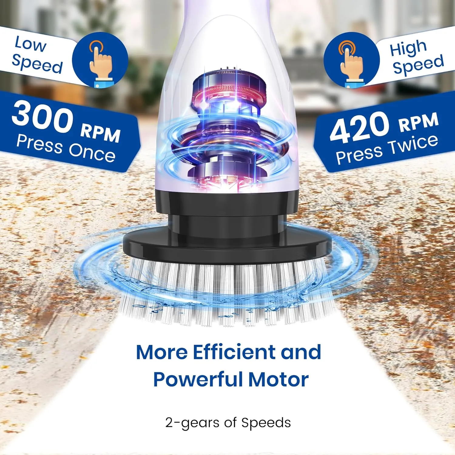 Electric Spin Scrubber, 2024 New Full-Body IPX7 Waterproof Cordless Bathroom Scrubber with 8 Replaceable Heads, Upgraded Extension Handle, Shower Cleaning Brush for Bathtub, Tile, Floor-KE3