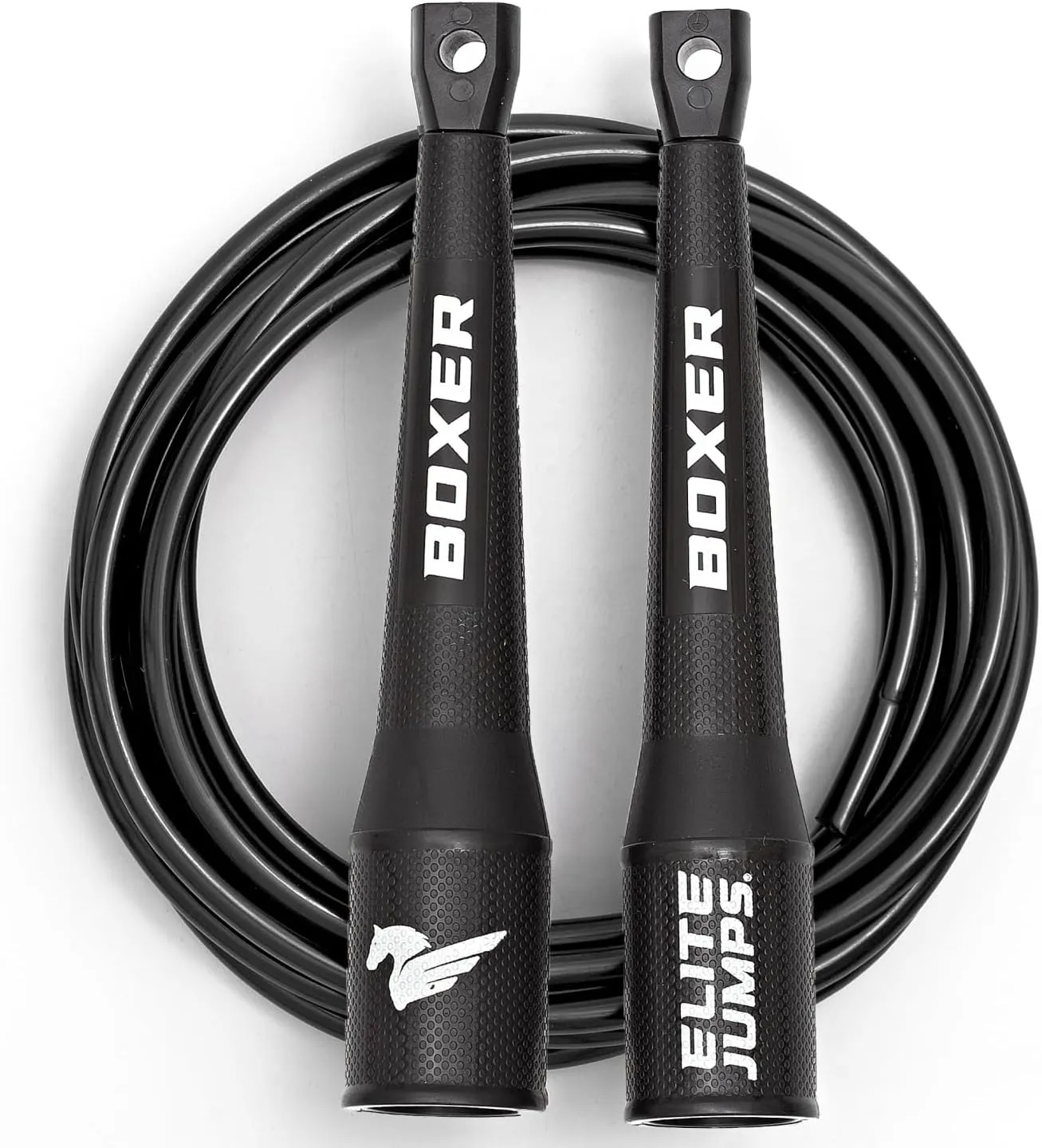 Elite Jumps Boxer Jump Rope 3.0 for Fitness & Cardio Training | Professionally Designed Boxing Jump Rope w/Smooth Action Polymer Handles & Slip-Resistant Grips | Tangle-Free PVC