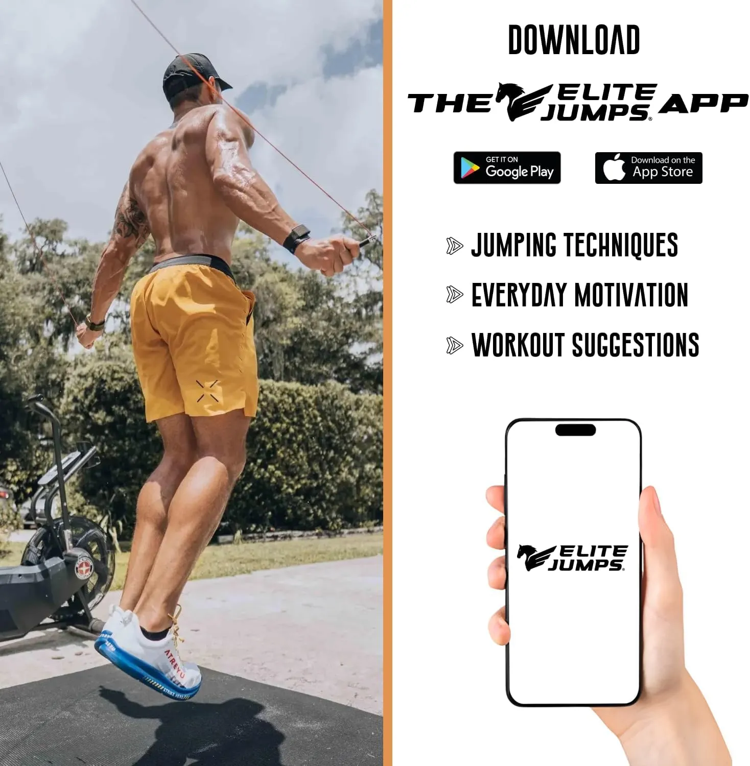 Elite Jumps - Do Hard Things 1” Beaded Jump Ropes - Strong & Durable Materials - Resize & Adjust - Fitness & Cardio Training - Improve Rhythm, Speed, Agility