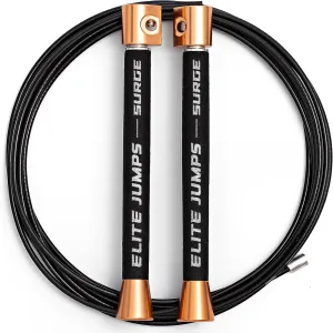 Elite Jumps Surge 3.0 Professional Speed Rope for Double Unders - Patented Dual Bearing Ultra Light-Weight Handle for Premium Spin Control and Kink-Resistant Cable for fast Speed Jump Rope