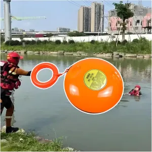 Emergency Rescue Disc for Kids/Adults, Throwable Drowning Rescue Device with Embedded Rubber Hand Ring & 131 FT Rope, Ice/Cold Water Rescues Equipment High Visibility(Item of 12)