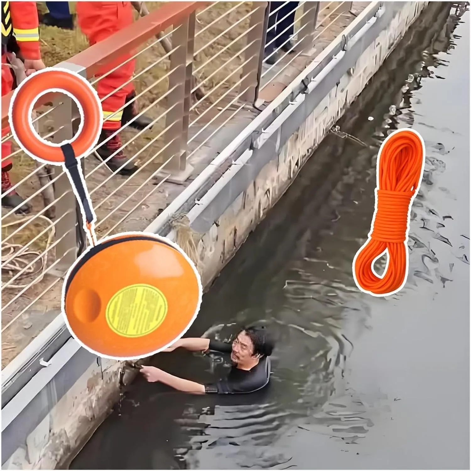 Emergency Rescue Disc, Lightweight Drowning Rescue Disc, Throwable Water Rescue Equipment, High-Visibility Orange Rescue Tray for Pools/Lake/River