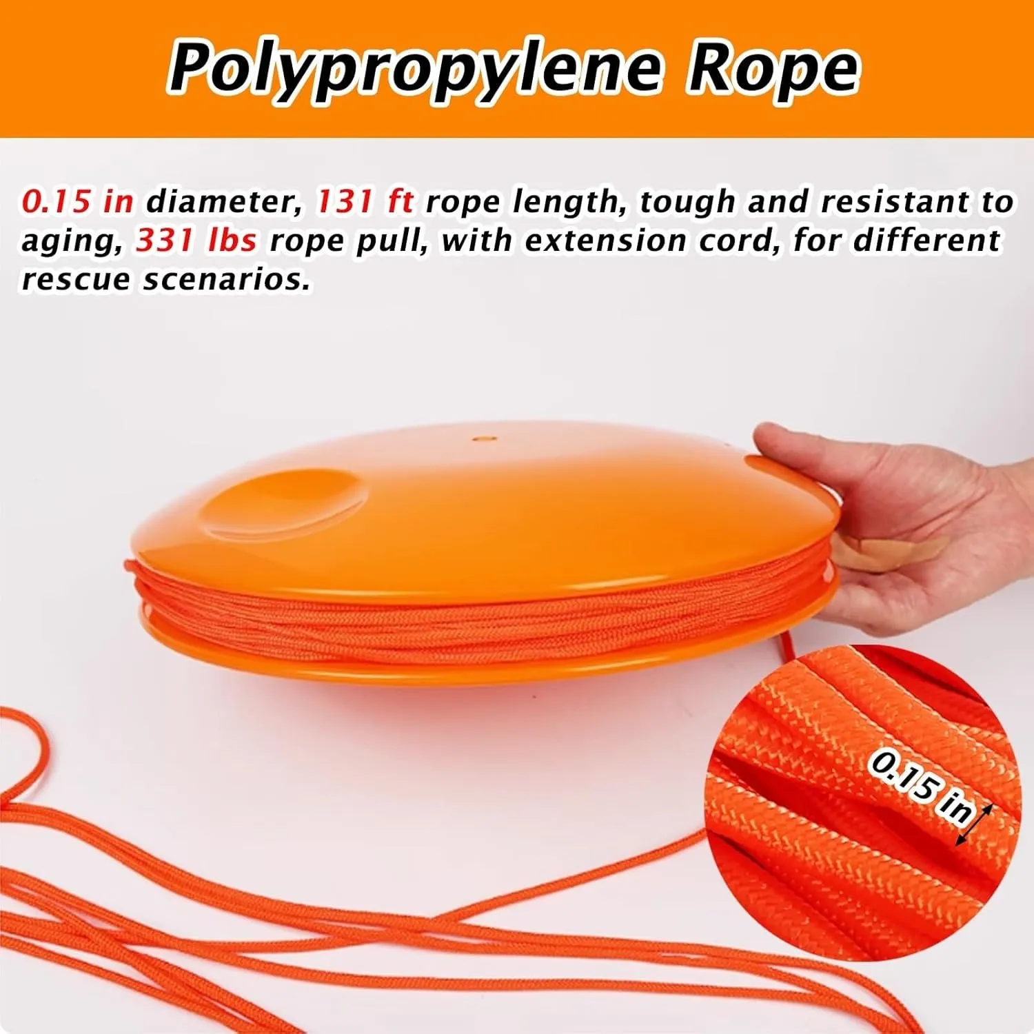 Emergency Rescue Disc, Lightweight Drowning Rescue Disc, Throwable Water Rescue Equipment, High-Visibility Orange Rescue Tray for Pools/Lake/River