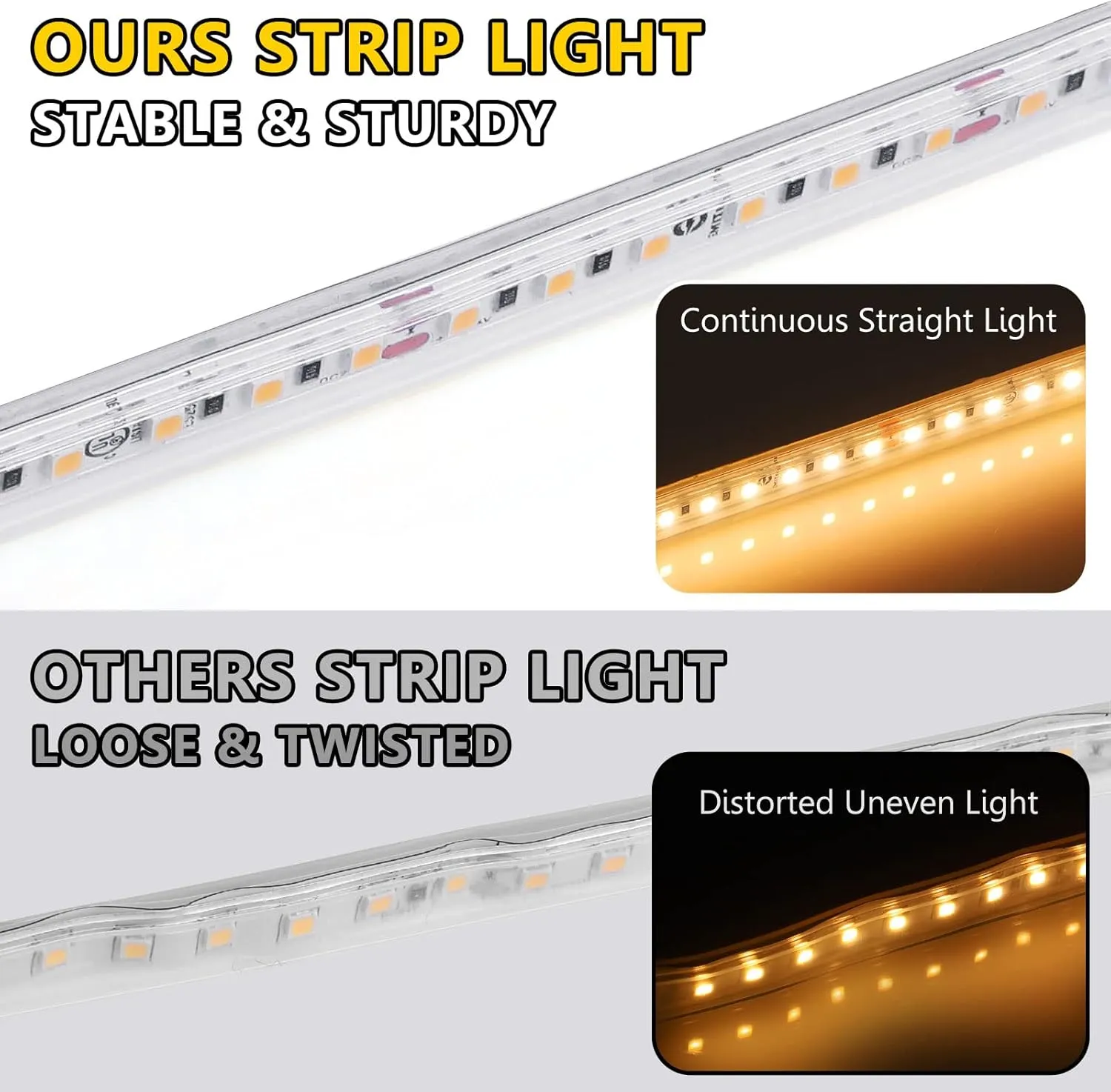 EMITEVER Outdoor LED Strip Lights Waterproof 16.4ft, 3000K Warm White 24V Dimmable Silicone LED Tape Lighting IP67 High Density, 240 LM/ft, 600LEDs,2.9W/ft, UL Listed (Power Supply Not Included)