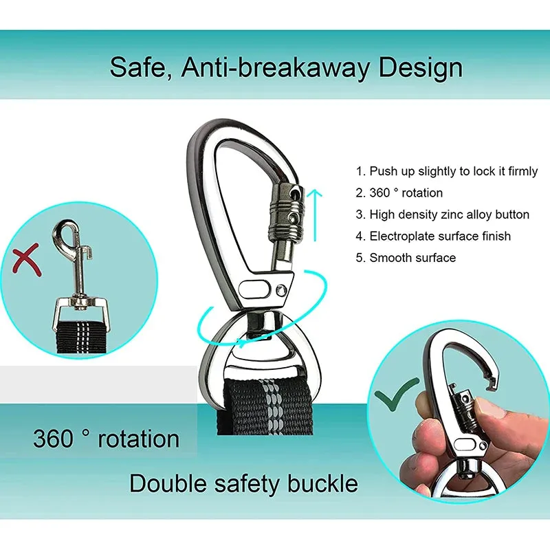 Enhanced Carabiner Adjustable Dog Seat Belt