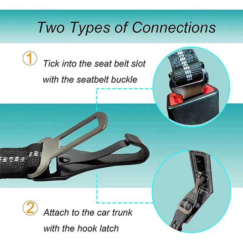 Enhanced Carabiner Adjustable Dog Seat Belt