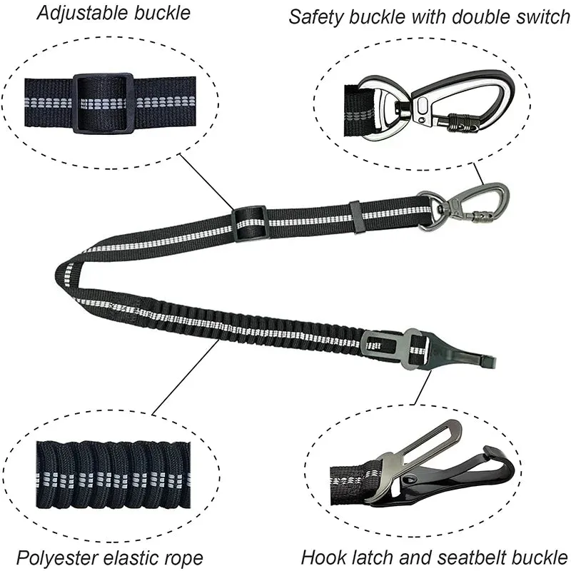 Enhanced Carabiner Adjustable Dog Seat Belt