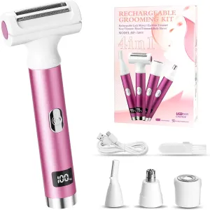 Epilators Hair Removal for Women, 4 in 1 Rechargeable Pluxy Epil Pro 3.0 Women Face Epilator, Armpits, Arms, Legs, with Display Screen, Rechargeable