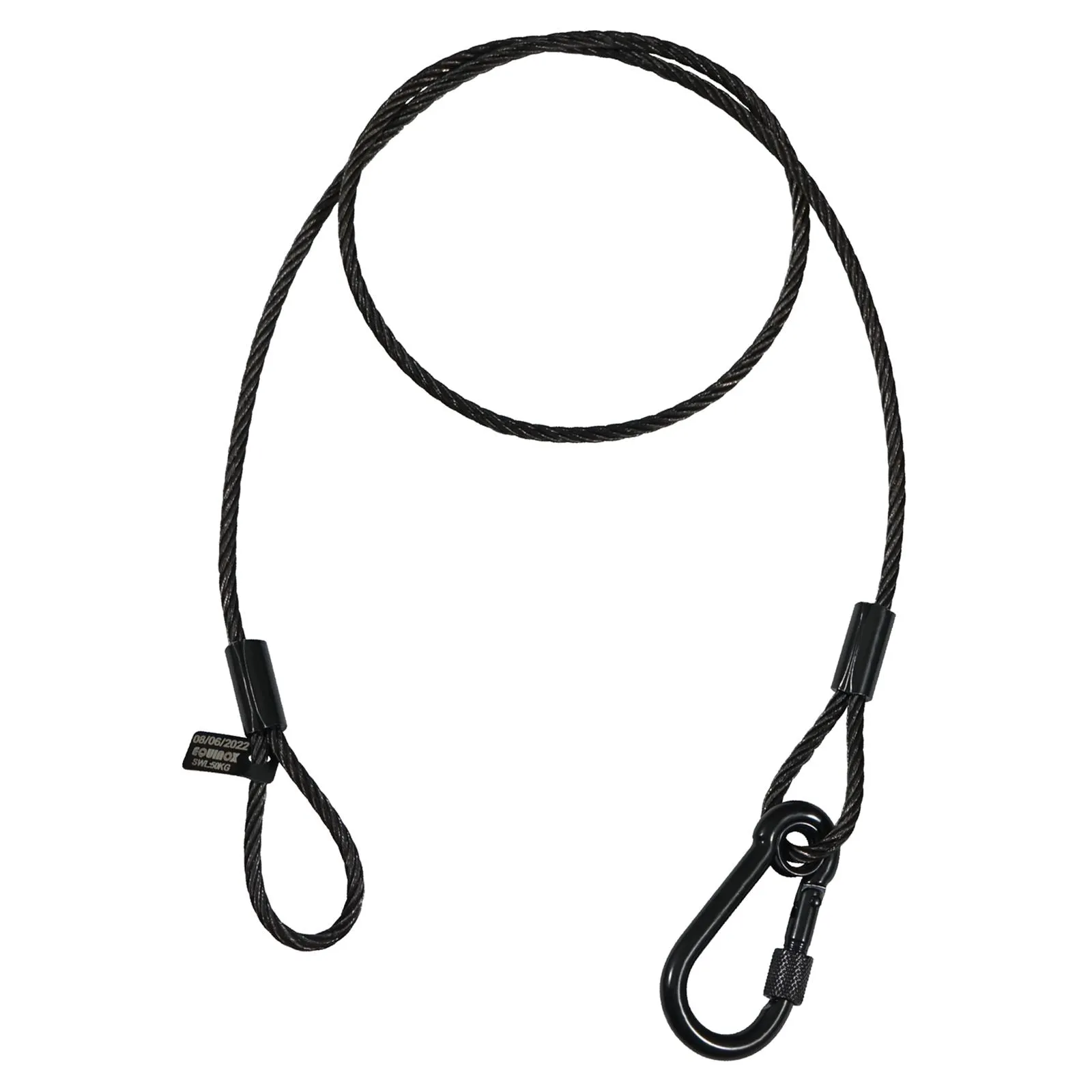 Equinox 100cm Black Stainless Steel Safety Wire 50kg
