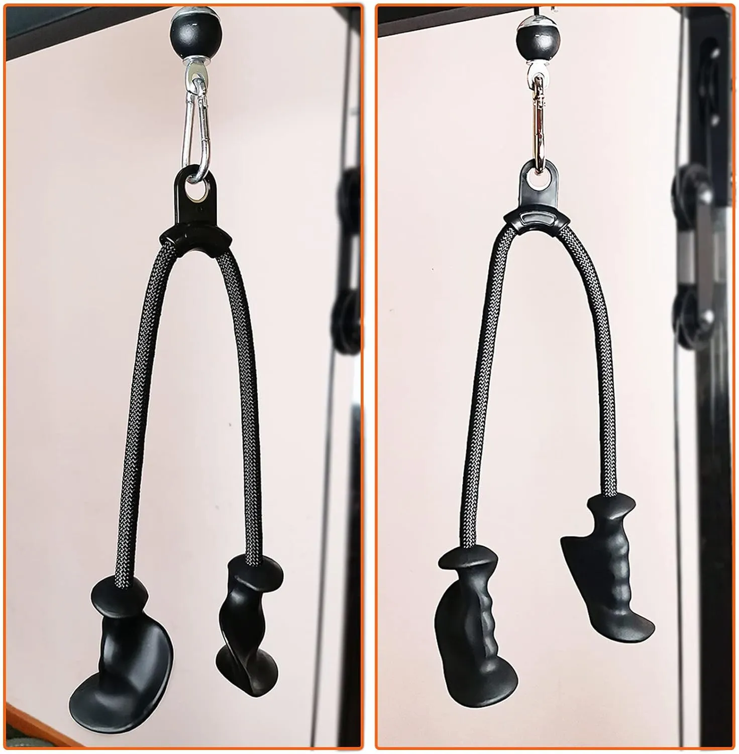 Ergonomic Tricep Rope Pulldown Attachments, Upgraded 27 32 40 & 47 Inch Extra Long Triceps Rope Cable Attachments for Gym, LAT Pull Down Bar for Cable Machine, Tricep Workout Cable Attachments
