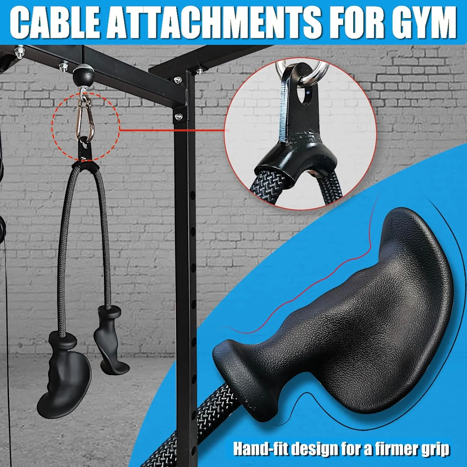 Ergonomic Tricep Rope Pulldown Attachments, Upgraded 27 32 40 & 47 Inch Extra Long Triceps Rope Cable Attachments for Gym, LAT Pull Down Bar for Cable Machine, Tricep Workout Cable Attachments