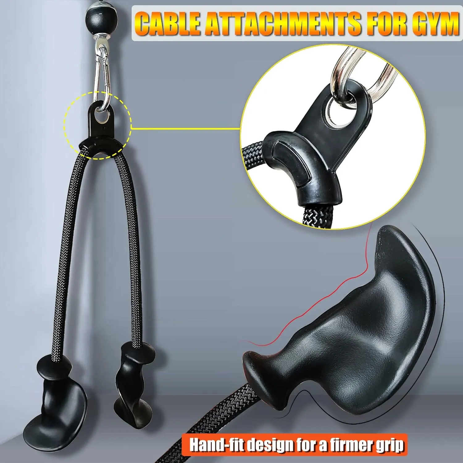 Ergonomic Tricep Rope Pulldown Attachments, Upgraded 27 32 40 & 47 Inch Extra Long Triceps Rope Cable Attachments for Gym, LAT Pull Down Bar for Cable Machine, Tricep Workout Cable Attachments
