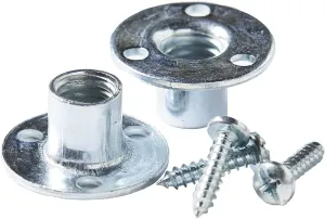 Escape Climbing 100 Pack Screw-In T-Nuts | Durable Steel Hardware for Rock Climbing Holds | Easy Installation with Screws Included