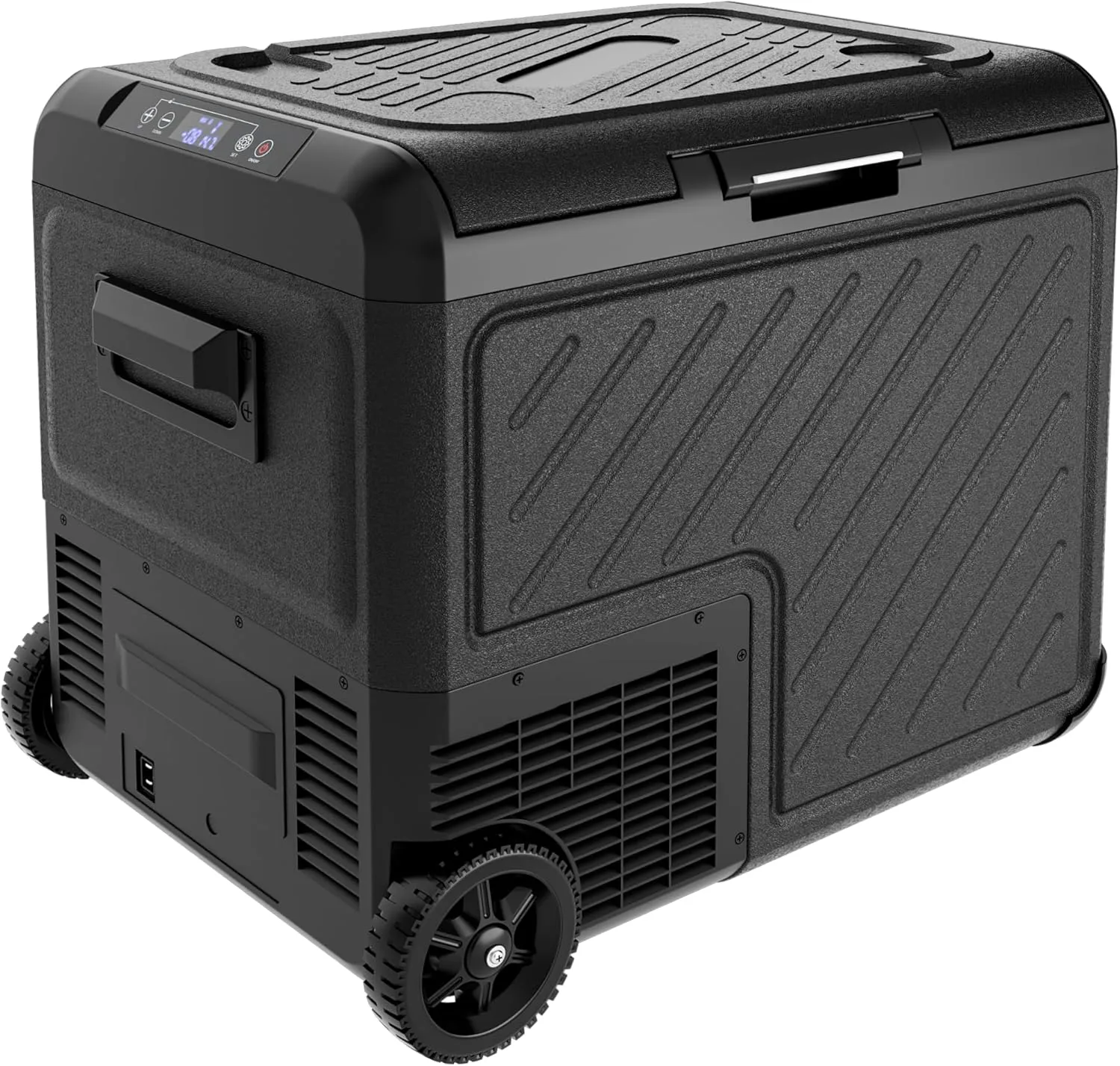 EUHOMY 12 Volt Refrigerator, 49QT Dual Zone Car Refrigerator, Electric Cooler 12/24V DC & 120-240V AC, Car Fridge -4℉~68℉, Portable Freezer with Wheels for Camping, Truck, Travel