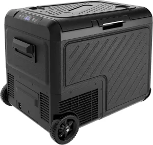 EUHOMY 12 Volt Refrigerator, 49QT Dual Zone Car Refrigerator, Electric Cooler 12/24V DC & 120-240V AC, Car Fridge -4℉~68℉, Portable Freezer with Wheels for Camping, Truck, Travel