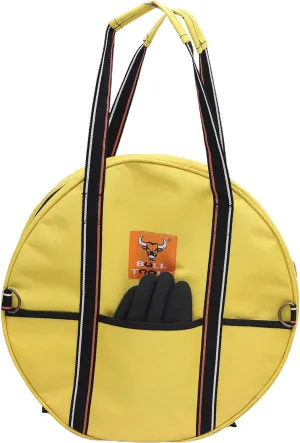 EV Charging & Jumper Cable Storage Bag, Organizer 6 Pocket Handmade Carry Bag - 15x15x4 Inch Waterproof Ballistic Polyester Round Bag, Cords, Small Tools, For Motor Vehicles - Yellow