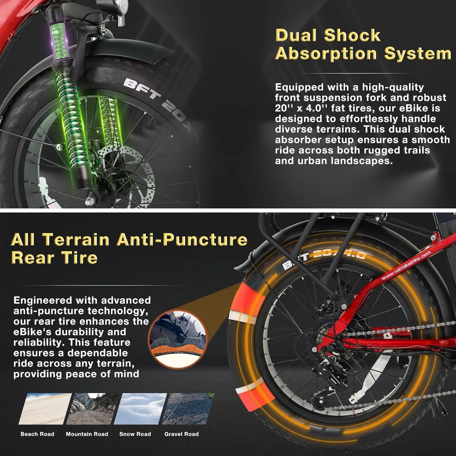 Fat Tire Folding Electric Bike, 48V & 624Wh Lithium Removable Battery, Peak 1100W Brushless Motor, Max Speed 28Mph, M5 Large LCD Display, Suspension, Step-Over/Thru Frame