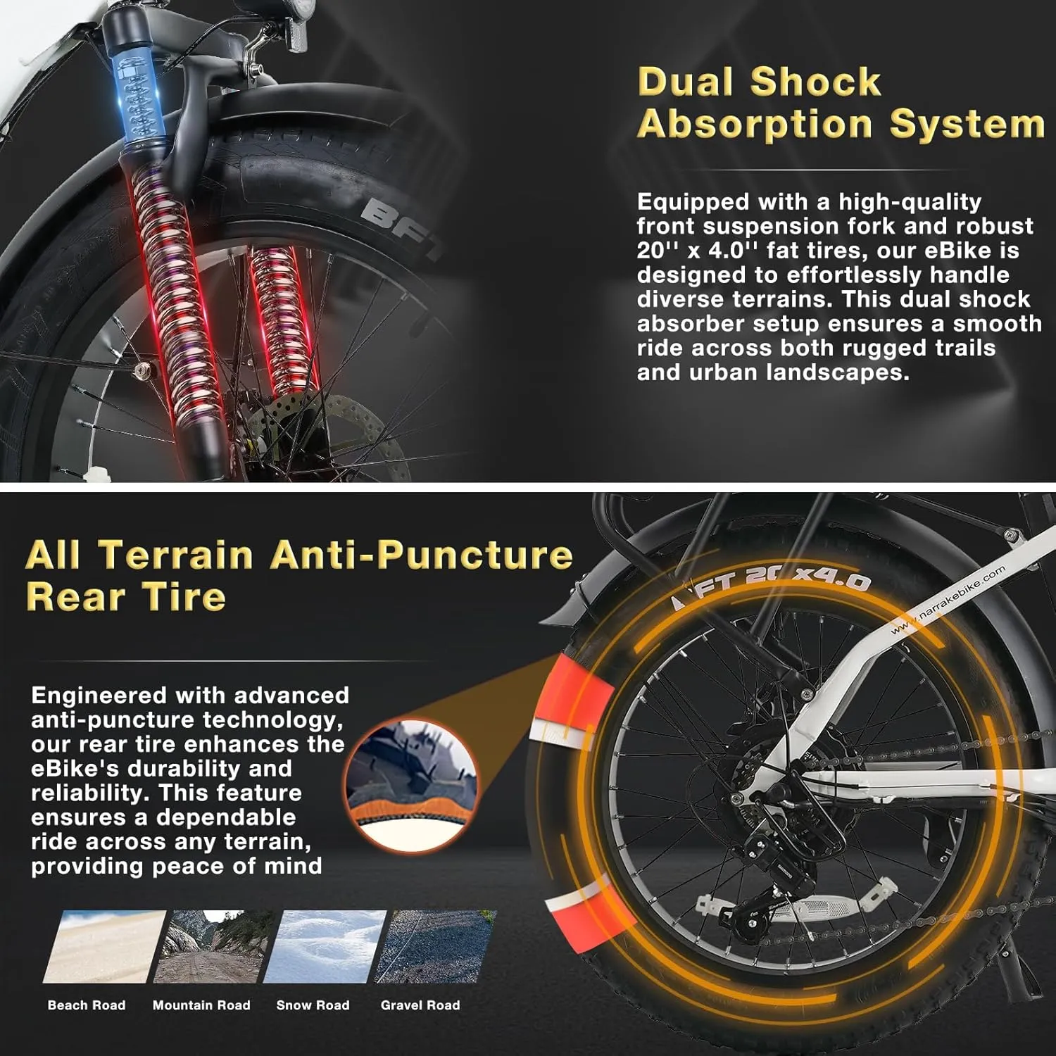 Fat Tire Folding Electric Bike, 48V & 624Wh Lithium Removable Battery, Peak 1100W Brushless Motor, Max Speed 28Mph, M5 Large LCD Display, Suspension, Step-Over/Thru Frame