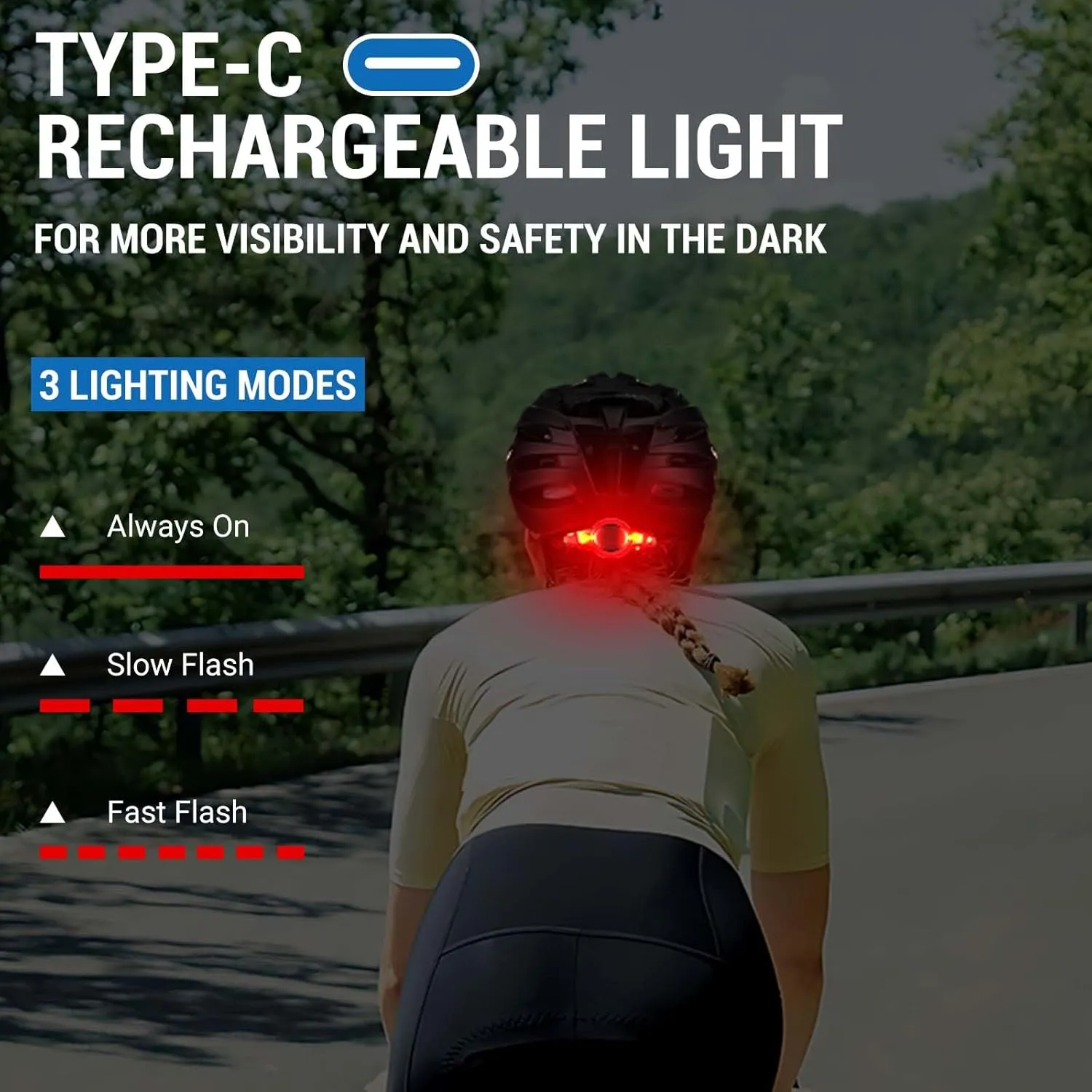 Favoto Bike Helmet with Light and Magnetic Goggles - USB Rechargeable Taillight -Mountain and Road Cycling Helmets for Men and Women
