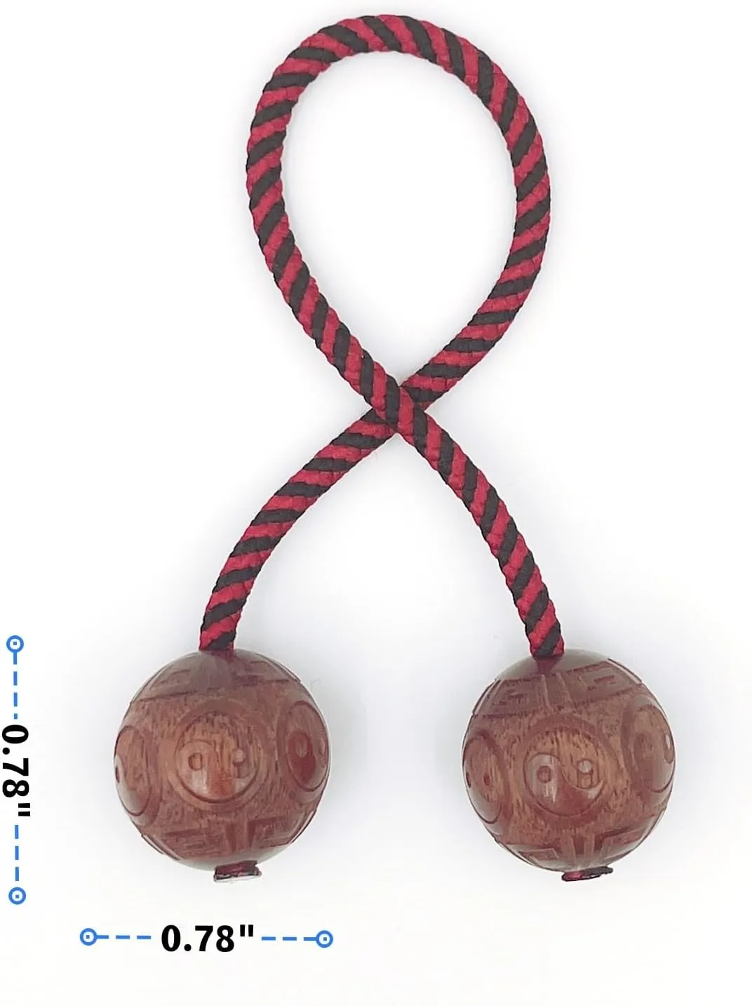 Fidget Beads Skill Toys, Eight Diagram Prayer Beads, Made of Wooden, Worry Beads Fidget Toys, Portable EDC Use at Home or on The Go, Gifts for Skill Players (Red)
