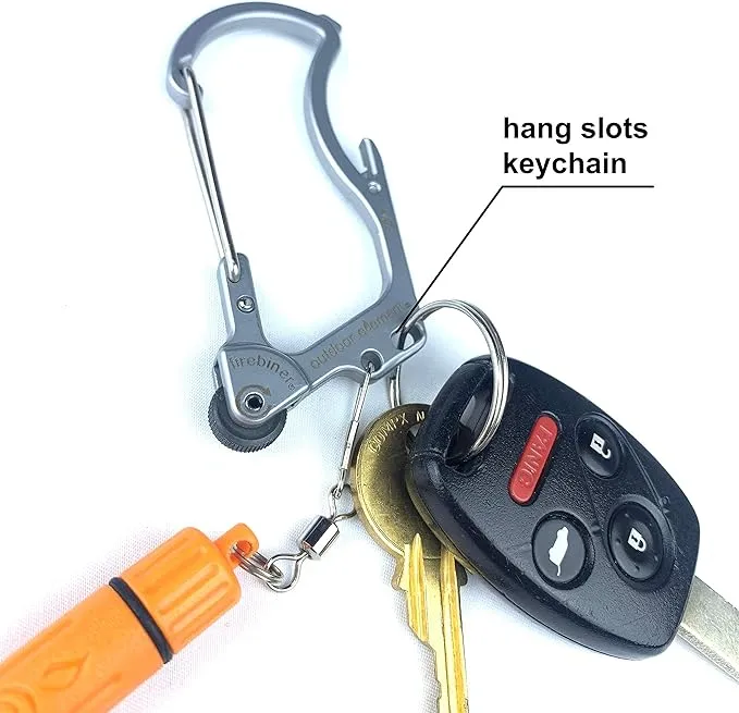 Firebiner 6-in-1 Fire-Starting Carabiner EDC Emergency Multitool -Keychain,Utility Blade,Bottle Opener,& More