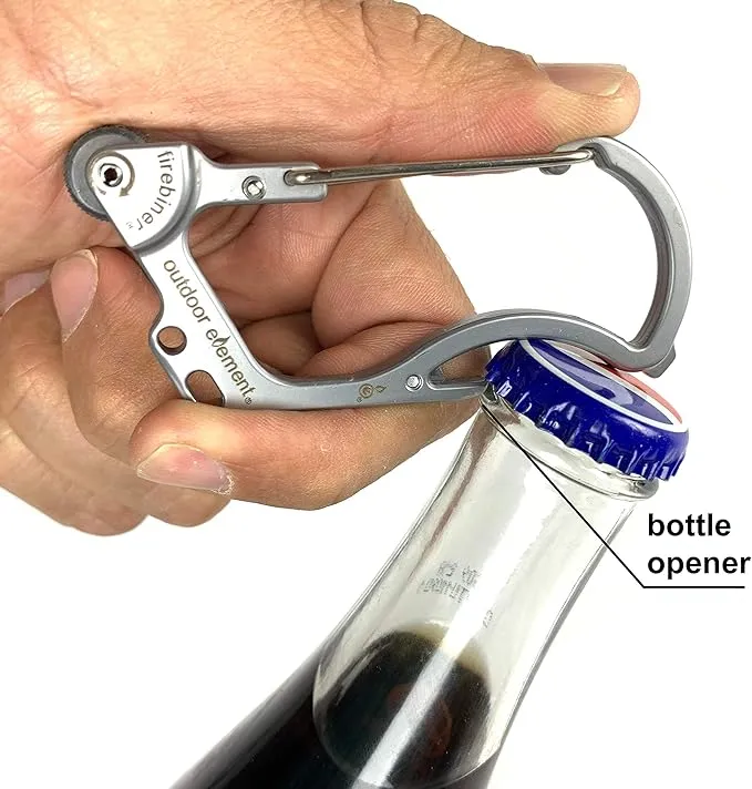 Firebiner 6-in-1 Fire-Starting Carabiner EDC Emergency Multitool -Keychain,Utility Blade,Bottle Opener,& More