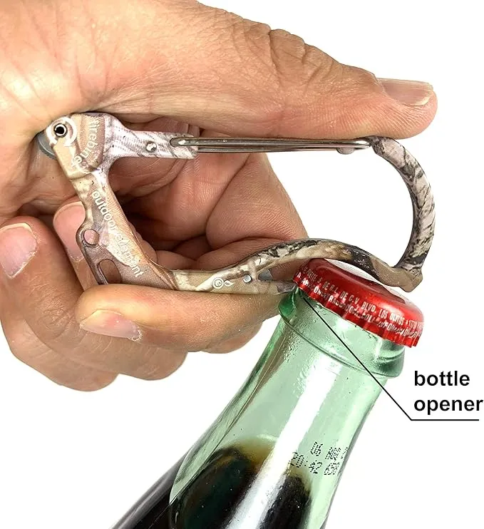 Firebiner 6-in-1 Fire-Starting Carabiner EDC Emergency Multitool -Keychain,Utility Blade,Bottle Opener,& More