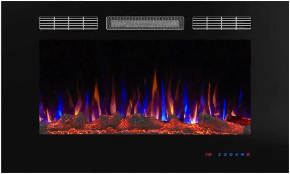 Fireplace Electric Wall Mountable Electric Fireplace Heater Dimplex Electric Fires with Adjustable Thermostat Control with Touch Screen Control Panel