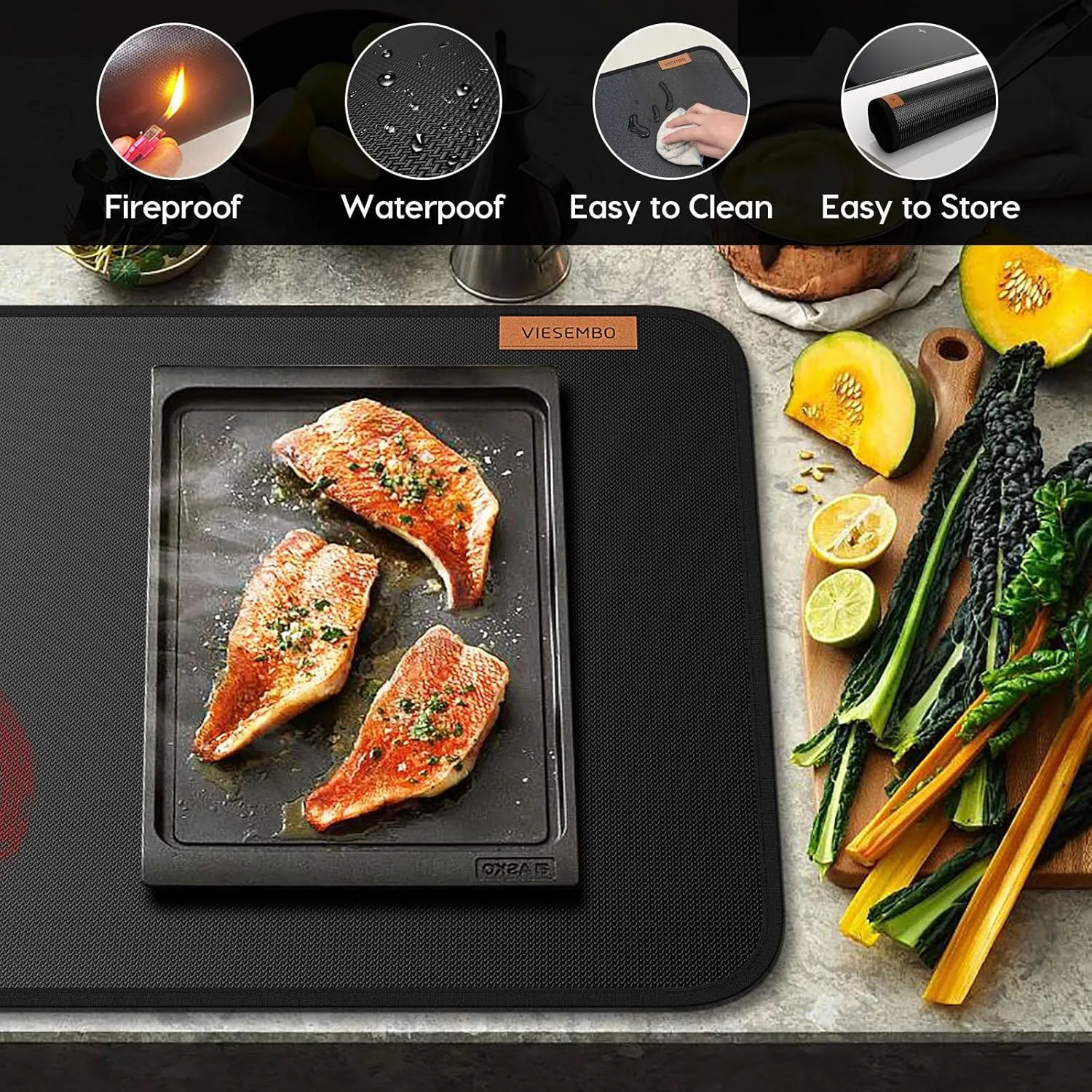 Fireproof Stove Cover, Heat Resistant Stove Top Covers for Electric Stove, 30x21 Inch Glass Stove Top Cover Oven, Waterproof Cooktop Cover, Electric Stove Top Cover Mat, Glass Stove Top Protector