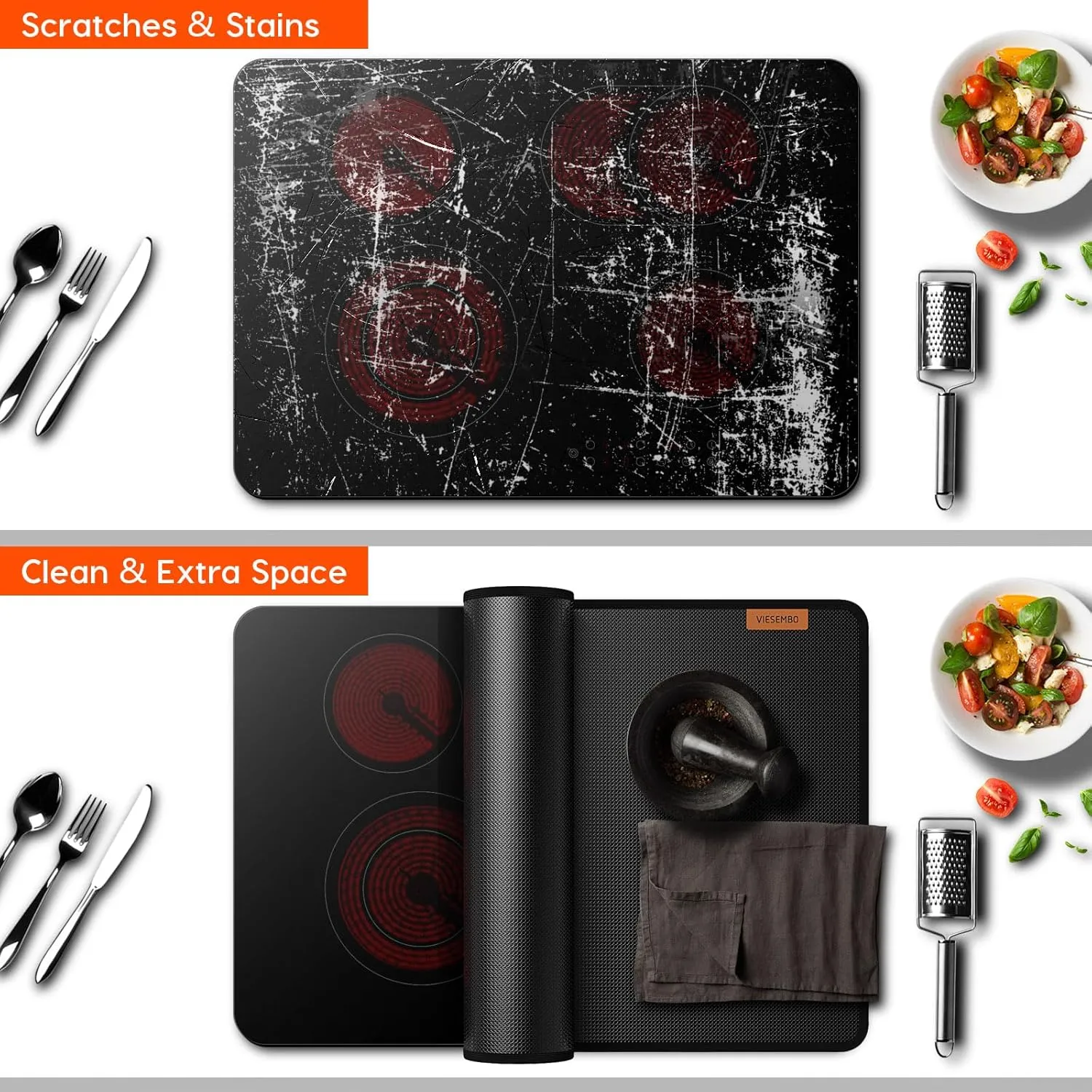Fireproof Stove Cover, Heat Resistant Stove Top Covers for Electric Stove, 30x21 Inch Glass Stove Top Cover Oven, Waterproof Cooktop Cover, Electric Stove Top Cover Mat, Glass Stove Top Protector