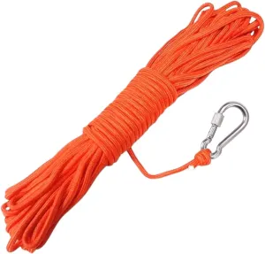 Floating Rope 5/16 in Marine Rope(6mm) 32 Ft Ropes for Boating with Hook for Fishing, Boating, Mooring, Camping, Hiking, Kayak(Orange)