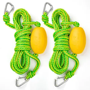 Floating Water Safety Rope with Clip – Quick Connect to River Tube, Kayak Dog Safety Vest &Floating Lily Pad, Kayak Tow Rope, 15FT, 1200LBS, Stainless Steel Clips