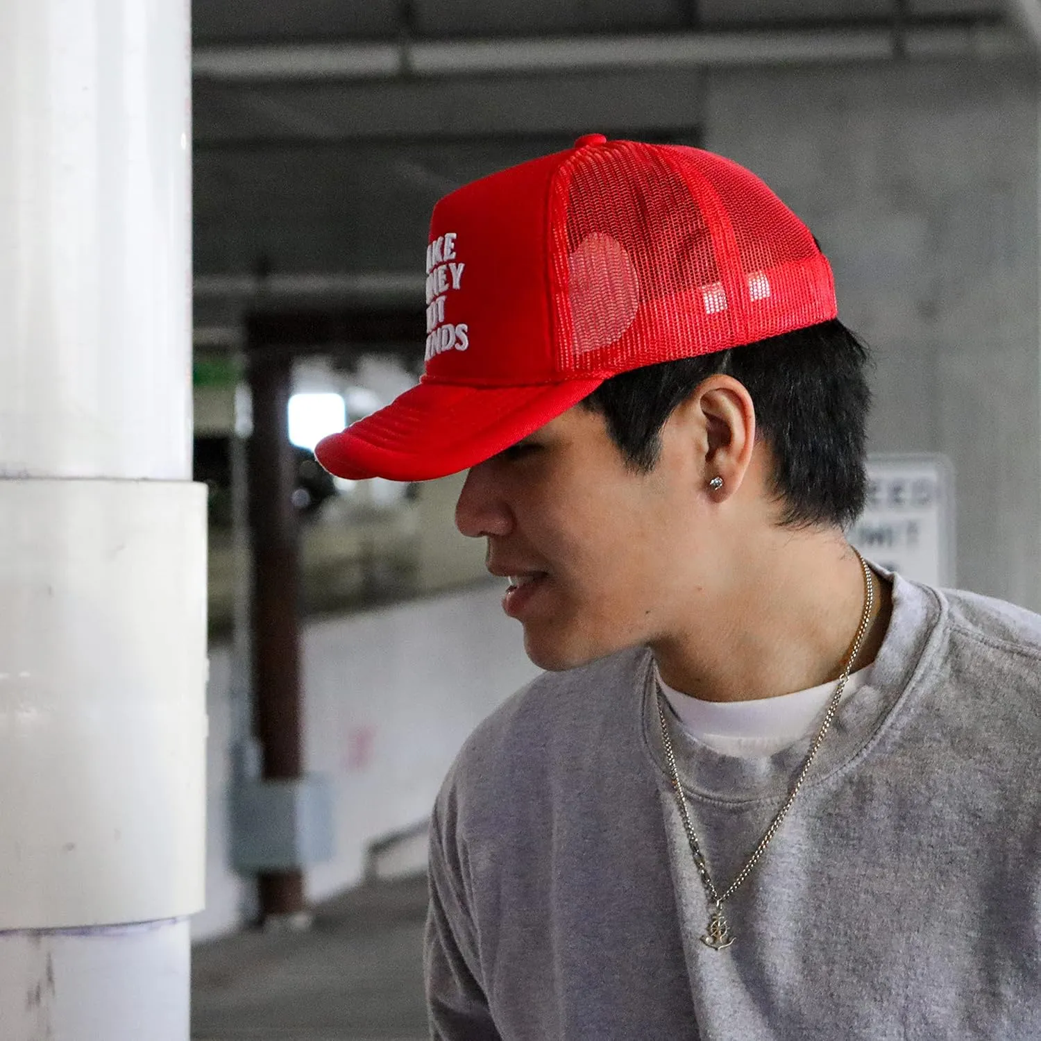 Foam Front Rope Trucker Hats Women Men Streetwear Trucker Hat Mesh Back Baseball Cap Adjustable Snapback