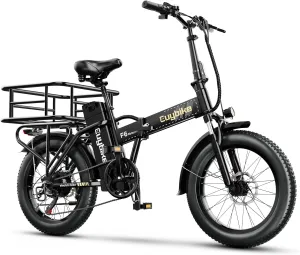 Foldable Electric Bike for Adults, 30 MPH, 48V 20Ah Removable Battery up to 80Miles, 20" Fat Tire Peak 1000W Motor Dirt Ebike Adult Electric Bicycle for City Commute Beach Mountain Adventurous E Bike