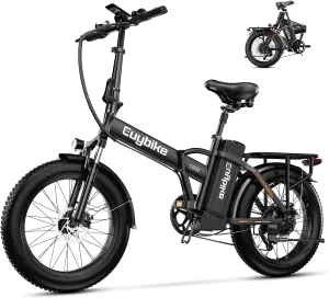 Foldable Electric Bike for Adults, 30 MPH, 48V 20Ah Removable Lithium Battery up to 80Miles, 20" Fat Tire 1000W Peak Motor Dirt Ebike Adult Electric Bicycle for Commute Beach Mountain E Bike