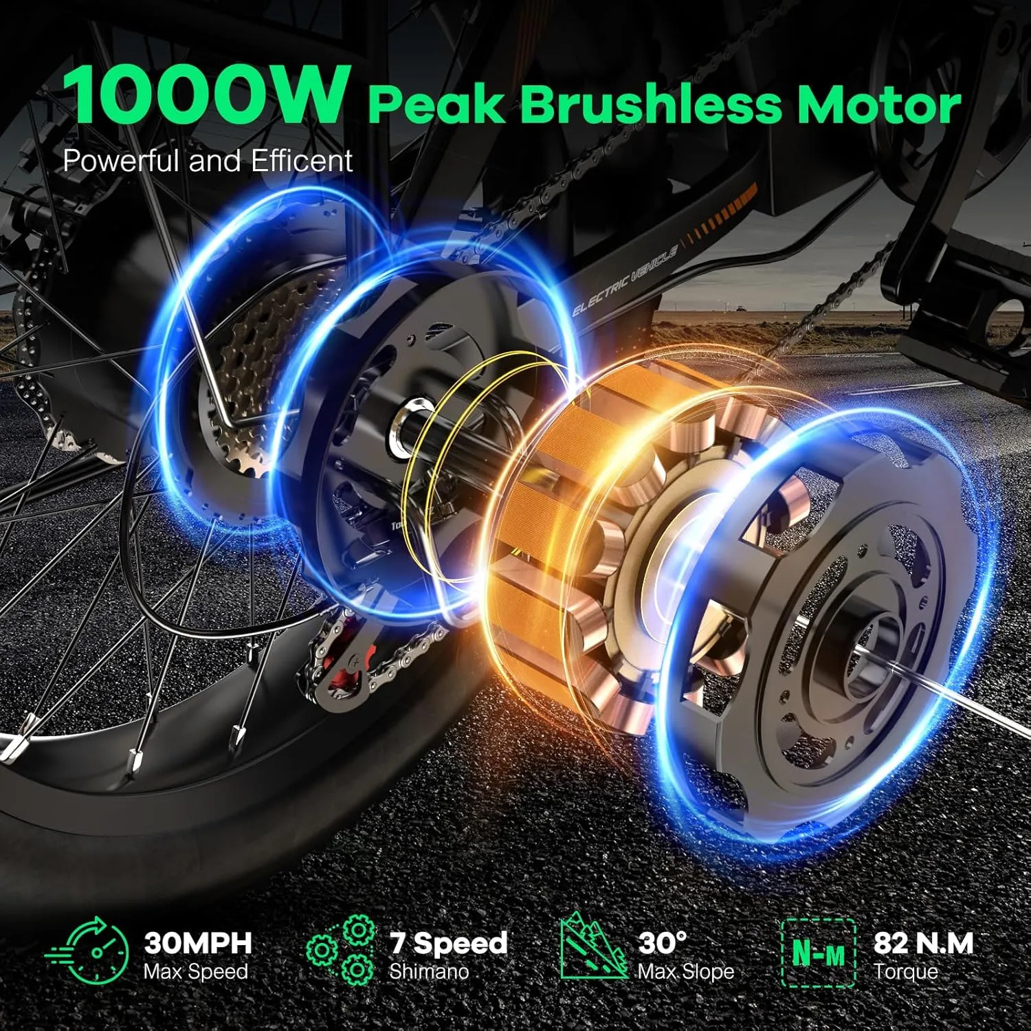 Foldable Electric Bike for Adults, 30 MPH, 48V 20Ah Removable Lithium Battery up to 80Miles, 20" Fat Tire 1000W Peak Motor Dirt Ebike Adult Electric Bicycle for Commute Beach Mountain E Bike