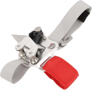 Foot Ascender, Aluminum Alloy, with Stainless Steel Spur and Pulley System for Rock Climbing (red)