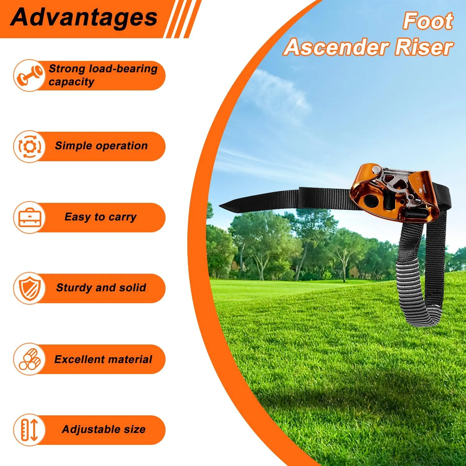 Foot Ascender Riser, The Foot Ascender for Mountaineering, Rock Climbing, Tree Climbing, Indoor and Outdoor Rock Climbing, Sturdy and Durable, Left Foot Ascender
