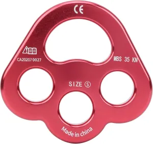 for claw Rigging Plate, 3 Hole Force Rigging Plate, Descender Plate, for claw Rigging Plate long-lasting Climbing Equipment for Outdoor Adventures (red)