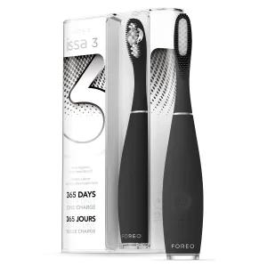 FOREO ISSA Black, Rechargeable Electric Ultra-Hygienic Sonic Toothbrush with Silicone & PBT Polymer Bristles
