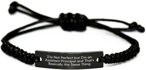 Funny Assistant Principal Rope Bracelte Gifts from Friends to Assistant Principal on Father's Day - 'I'm Not Perfect'