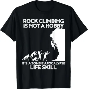 Funny Climbing Zombie Escape Rock Climber T-Shirt
