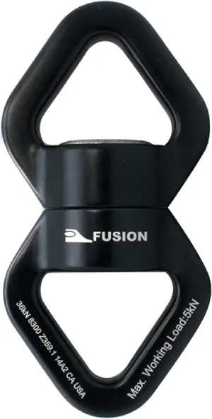 Fusion Climb Delta Swivel - Safest Rotational Device Hanger for Web Tree Swing, Therapy Swing, Aerial Dance, Rock Climbing, Hanging Hammocks (FP-8300-BLKBLK)